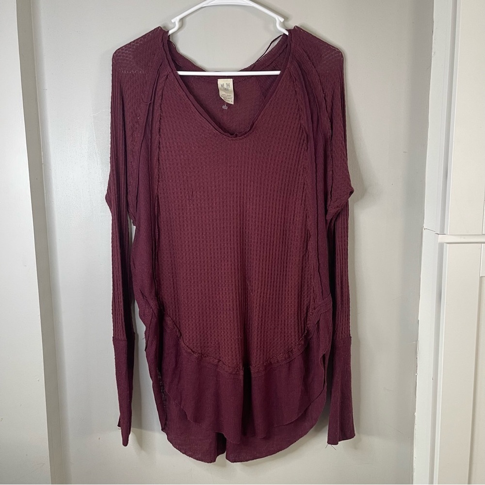 Free People | Long Sleeve Burgundy Top Size XS